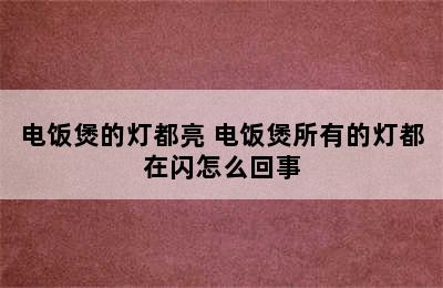 电饭煲的灯都亮 电饭煲所有的灯都在闪怎么回事